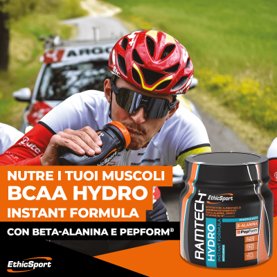 Ethicsport Ramtech Hydro 250 g Arancia - Integratore Amminoacidi Ramificati Solubili Con Beta-Alanina E Pepform