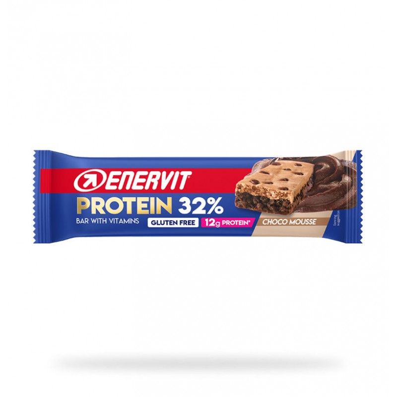 Enervit Box 30 Protein Bar 32% - 12 g protein Choco Mousse - Barrette  proteiche con gocce di cioccolato